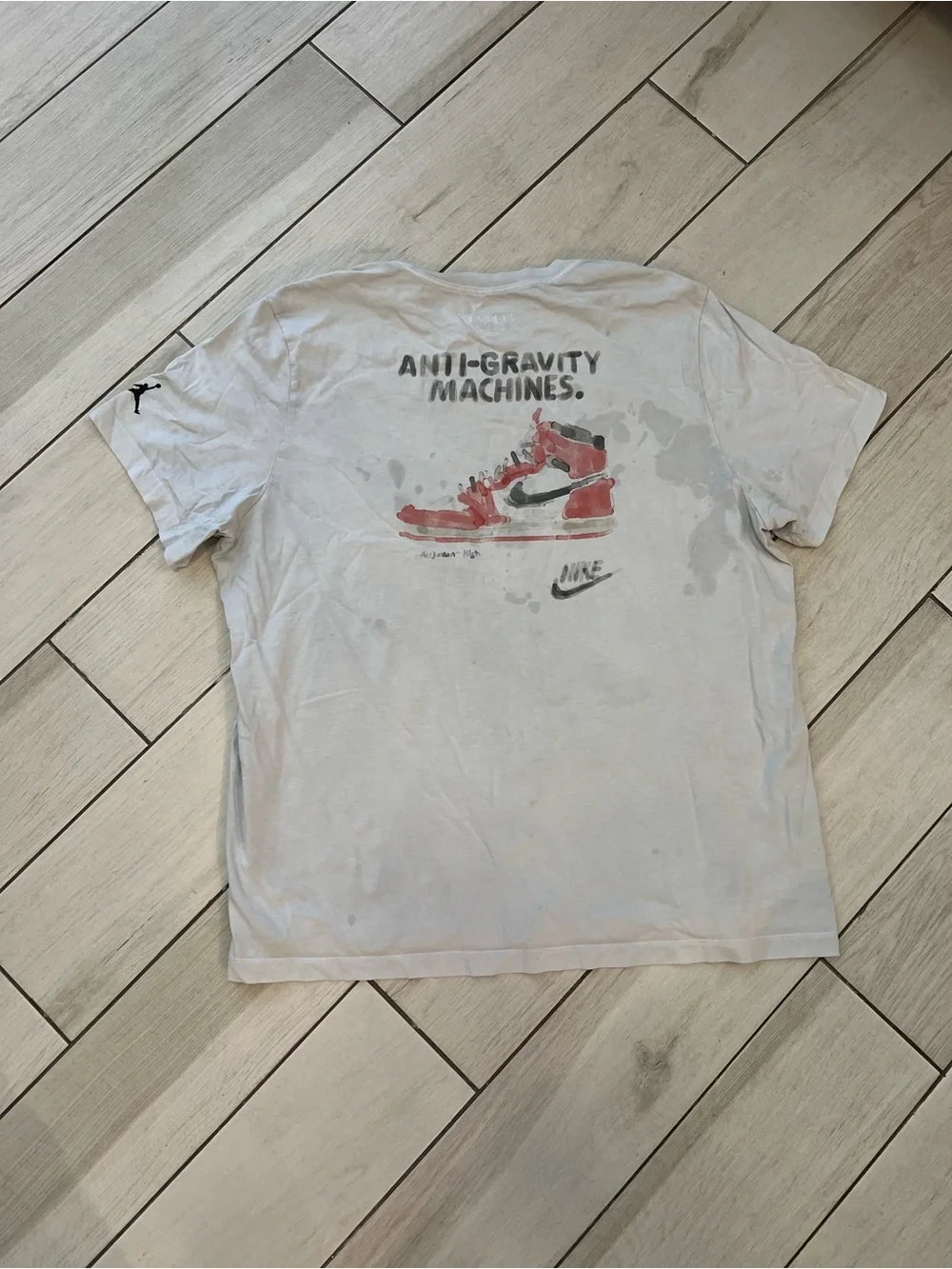 Nike Jordan Watercolor Graphic T-Shirt White/Gym Red/Black Men's 2XL Fair